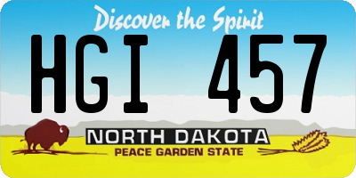 ND license plate HGI457