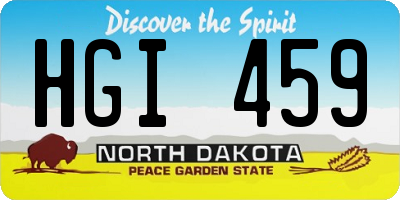 ND license plate HGI459