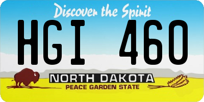 ND license plate HGI460