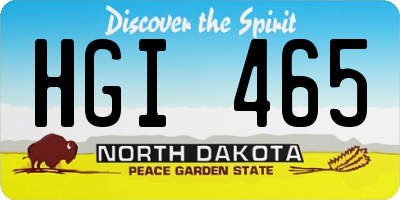 ND license plate HGI465