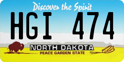 ND license plate HGI474