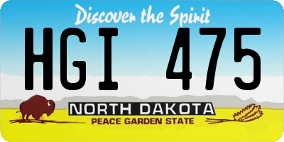 ND license plate HGI475