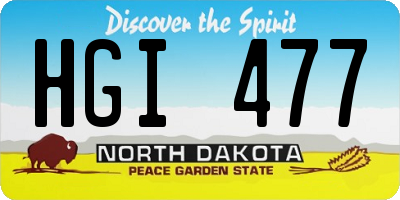 ND license plate HGI477