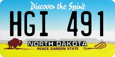 ND license plate HGI491