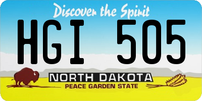 ND license plate HGI505