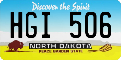 ND license plate HGI506