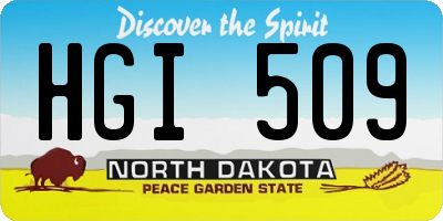 ND license plate HGI509