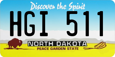 ND license plate HGI511