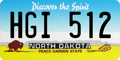 ND license plate HGI512