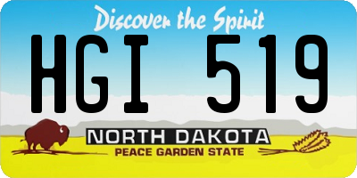 ND license plate HGI519