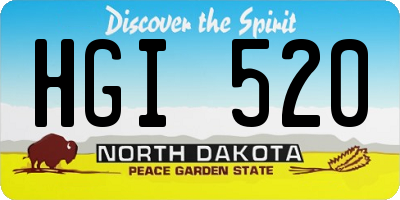 ND license plate HGI520