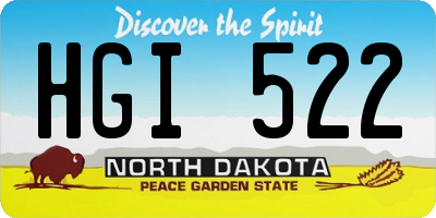 ND license plate HGI522