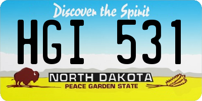 ND license plate HGI531