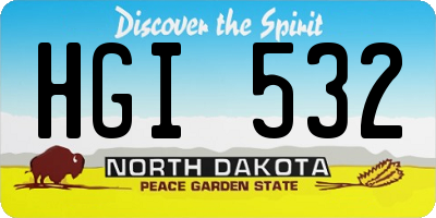 ND license plate HGI532