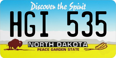 ND license plate HGI535