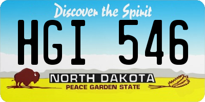 ND license plate HGI546