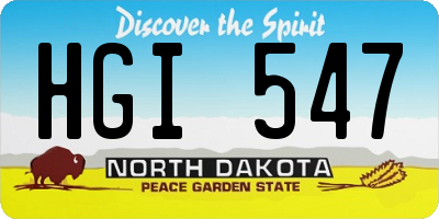 ND license plate HGI547