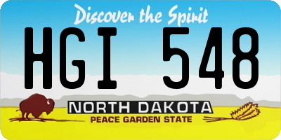 ND license plate HGI548