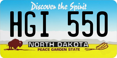 ND license plate HGI550