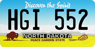 ND license plate HGI552