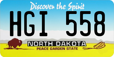 ND license plate HGI558