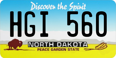 ND license plate HGI560