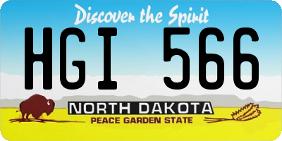 ND license plate HGI566