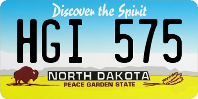 ND license plate HGI575