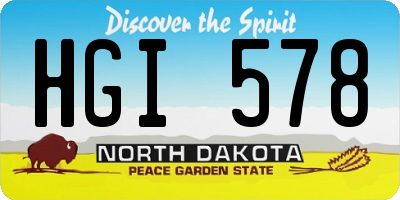 ND license plate HGI578