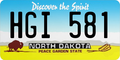 ND license plate HGI581
