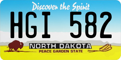 ND license plate HGI582