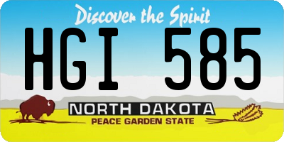 ND license plate HGI585