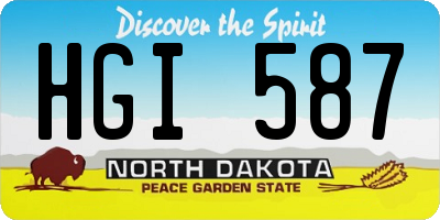 ND license plate HGI587
