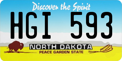 ND license plate HGI593