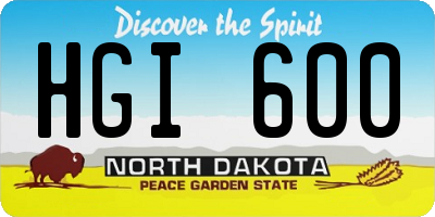 ND license plate HGI600