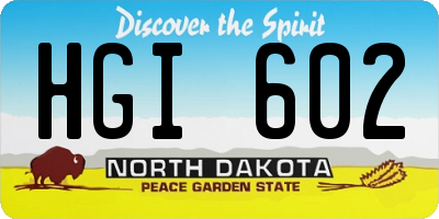 ND license plate HGI602