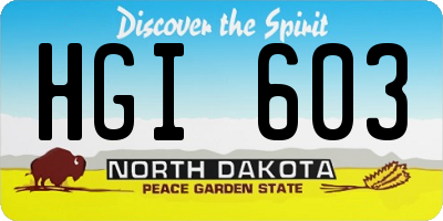 ND license plate HGI603
