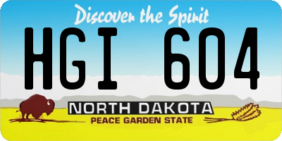 ND license plate HGI604