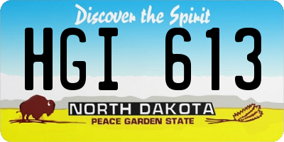ND license plate HGI613