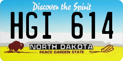 ND license plate HGI614