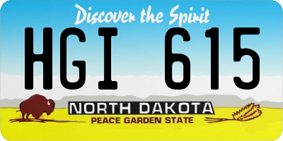 ND license plate HGI615