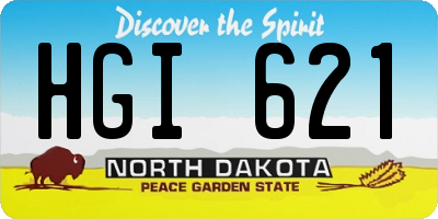 ND license plate HGI621
