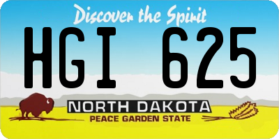 ND license plate HGI625