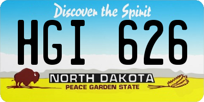 ND license plate HGI626