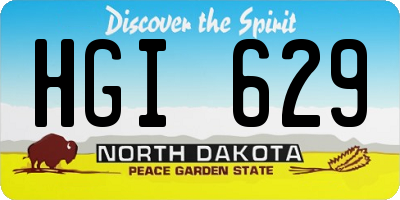 ND license plate HGI629