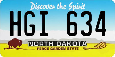 ND license plate HGI634