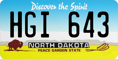 ND license plate HGI643