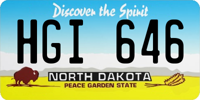 ND license plate HGI646