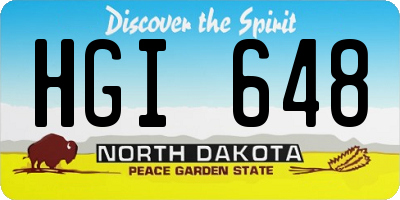ND license plate HGI648