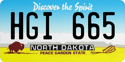 ND license plate HGI665